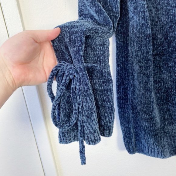 LC Lauren Conrad Navy Blue Chenille Knit Sweater - Picture 8 of 11